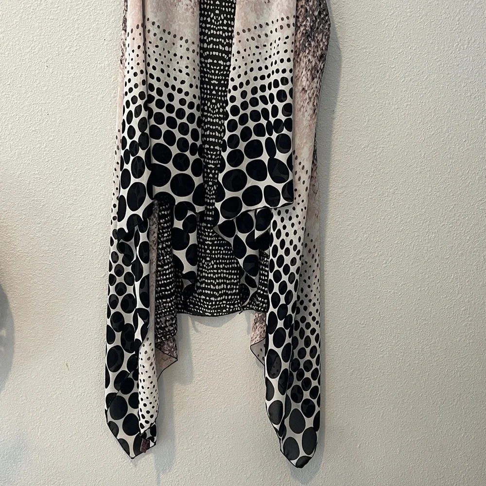 Boho  long line  open front asymmetrical  flowing vest.  Lagenlook  OS